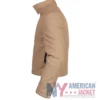 New York City SoHo 2026 Rihanna Oversized Cropped Khaki Cotton Track Jacket side view
