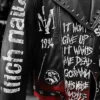 Nine Inch Nails Somewhat Damaged Black Leather Biker Jacket Leather and Viscose Lining