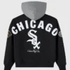 OVO x MLB Chicago White Sox Black Insulated Cotton Twill Bomber Jacket back view