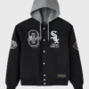 OVO x MLB Chicago White Sox Black Insulated Twill Bomber Jacket front view