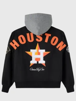 OVO x MLB Houston Astros Black Insulated Cotton Twill Bomber Jacket back view