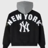 OVO x MLB New York Yankees Black Insulated Cotton Twill Bomber Jacket back view