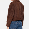Old Navy Brown Suede Harrington Jacket Back