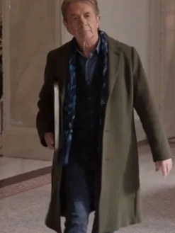 Oliver Putnam Only Murders in the Building S05 Green Wool Coat front view