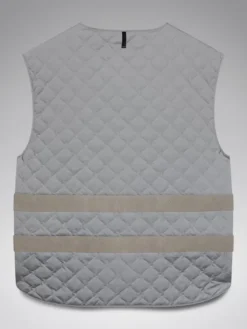 Order Men And Women Oakley Grey Strato Parachute Quilted Vest back view