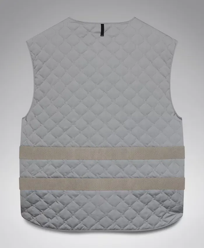 Order Men And Women Oakley Grey Strato Parachute Quilted Vest back view