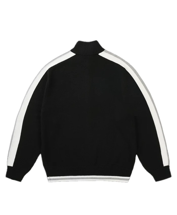 Order Now Palace Easy Funnel Knit Black Fleece Bomber Jacket back view