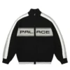 Order Now Palace Easy Funnel Knit Black Fleece Bomber Jacket front view