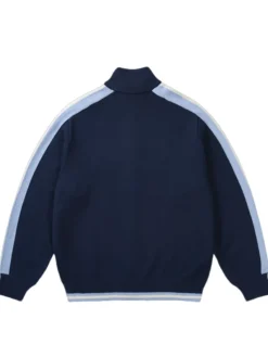 Order Now Palace Easy Funnel Knit Navy Fleece Bomber Jacket back view