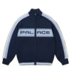 Order Now Palace Easy Funnel Knit Navy Fleece Bomber Jacket front view