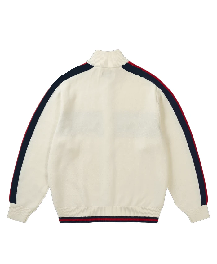 Order Now Palace Easy Funnel Knit White Fleece Bomber Jacket back view