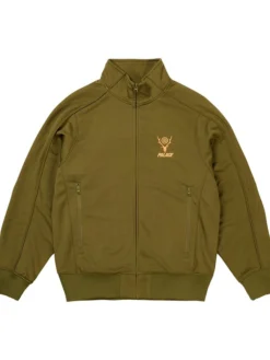 Order Palace x South2 West8 Fleece Olive Green Track Jacket front view