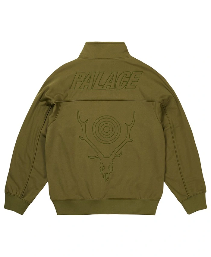 Order Palace x South2 West8 Olive Green Fleece Track Jacket back view