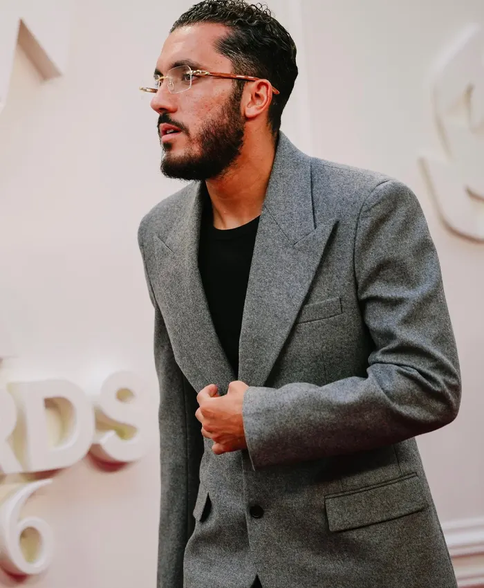 PFA Awards Rayan Cherki Grey Wool Blazer