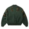 Palace Polartec Legacy Embroidered Racey Green Wool Varsity Jacket back view
