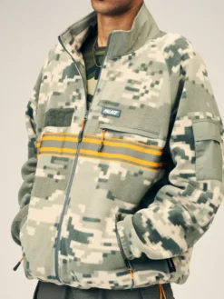 Palace Skateboards Fall 2026 Digital Camouflage Fleece Zip-Up Jacket Front View