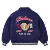 Palace x Betty Boop Xo Xo Walk My Way Navy Blue Wool Varsity Jacket back view