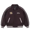 Palace x Betty Boop Xo Xo Walk My Way Wool Brown Varsity Jacket front view