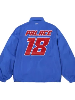 Palace x Field Autumn 2026 Atoms 18 Blue Nylon Coach Jacket back view