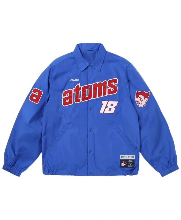 Palace x Field Autumn 2026 Atoms 18 Coach Blue Nylon Jacket front view