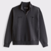 Patriots Abercrombie Fitch Black Fleece Half-Zip Top Jacket
