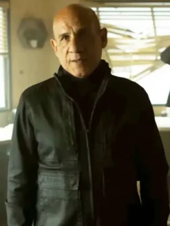 Paul Ben-Victor TV-Series Lanterns 2026 Antaan Black Leather Jacket front view