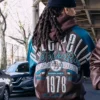 Pelle Pelle Fall 2026 True To Our Roots Bomber Brown And Teal Leather Jacket back view