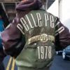 Pelle Pelle Fall 2026 True To Our Roots Green And Brown Bomber Leather Jacket back view