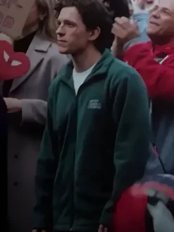 Peter Parker Movie Spider-Man Brand New Day 2026 Green Wool Jacket with zip closure