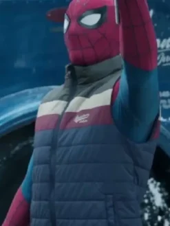 Peter Parker Spider-Man Brand New Day 2026 Blue Puffer Vest front view