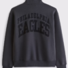 Philadelphia Eagles Abercrombie Fitch Black Fleece Half-Zip Top Jacket Back