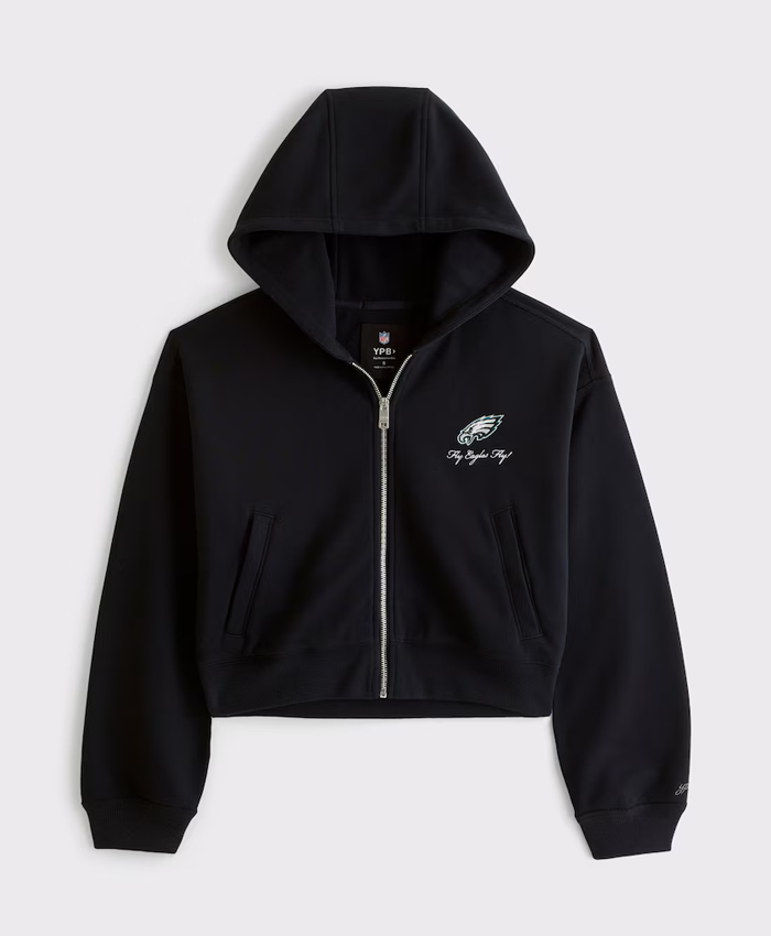 Philadelphia Eagles Abercrombie Fitch Black Full-Zip Hooded Jacket