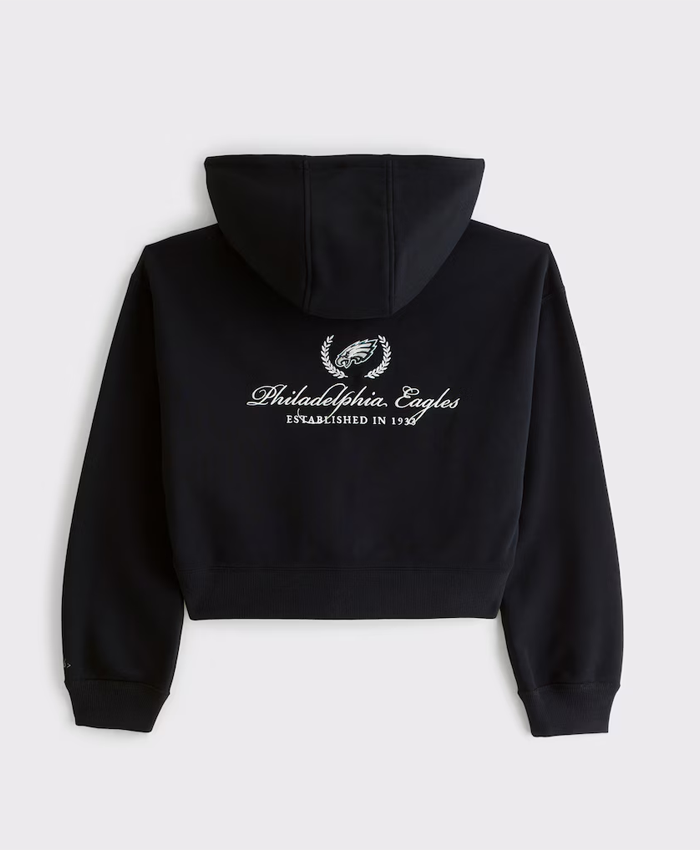Philadelphia Eagles Abercrombie Fitch Black Full-Zip HoodieBack