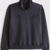 Philadelphia Eagles Abercrombie Fitch Black Half-Zip Top Jacket