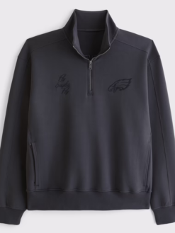 Philadelphia Eagles Abercrombie Fitch Black Half-Zip Top Jacket