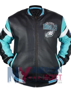 Philadelphia Eagles Leather Full-Zip Varsity Jacket