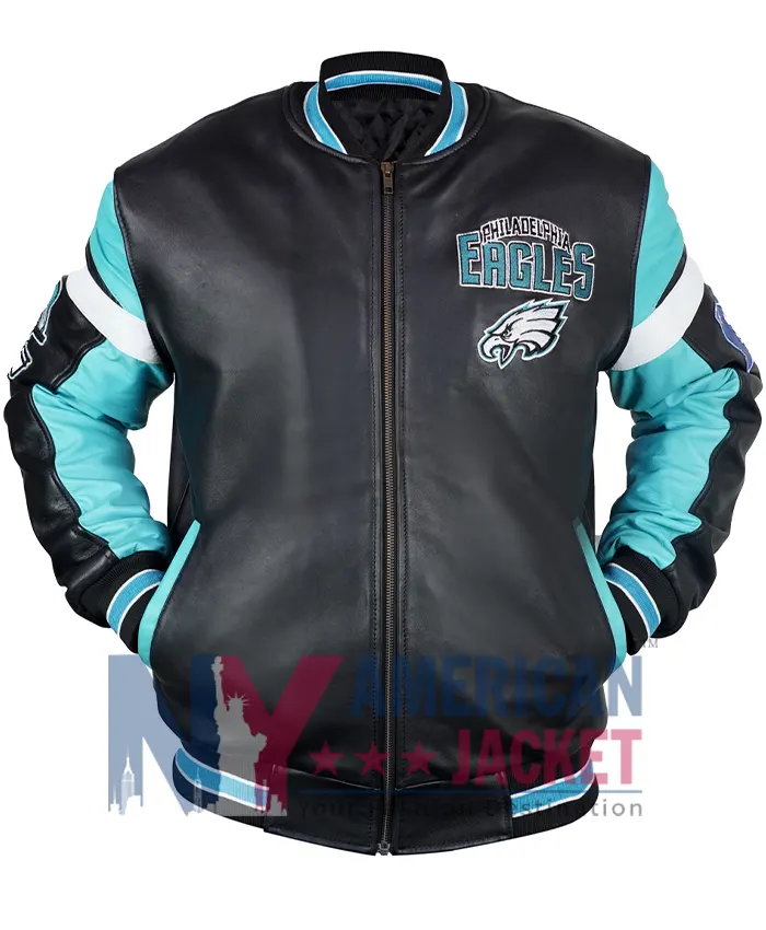 Philadelphia Eagles Leather Full-Zip Varsity Jacket