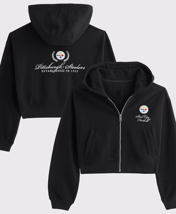 Pittsburgh Steelers Abercrombie Fitch Black Full-Zip Hooded Jacket