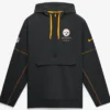 Pittsburgh-Steelers-Nike-Sideline-Anorak-Half-Zip-Hooded-Black-Jacket