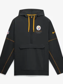 Pittsburgh-Steelers-Nike-Sideline-Anorak-Half-Zip-Hooded-Black-Jacket
