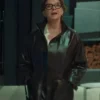 Priscilla Lucky S01 Annette Bening Black Leather Trench Coat sale