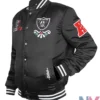 Pro Standard Viva Los Raiders Sugar Skull Black Satin Varsity Jacket