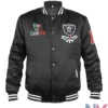Pro Standard Viva Los Raiders Sugar Skull Satin Bomber Varsity Jacket