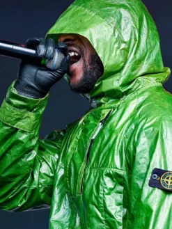Reading-Festival-Skepta-Stone-Island-Green-Rain-Hooded-Jacket-For-Sale