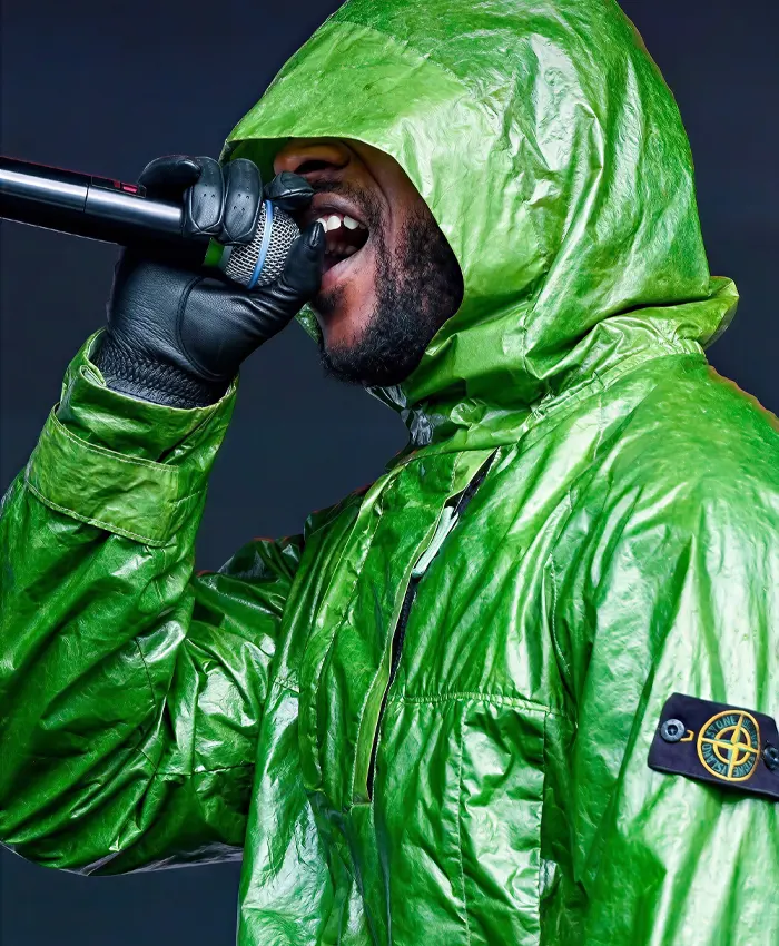 Reading-Festival-Skepta-Stone-Island-Green-Rain-Hooded-Jacket-For-Sale