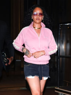 Rihanna Y2K Fashion Pink Zip Jacket