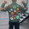 Robert Downey Jr. Avengers Endgame Encore Tony Stark Green Cotton Patchwork Jacket back view