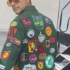Robert Downey Jr. Tony Stark Avengers Endgame Encore Cotton Green Patchwork Jacket side view