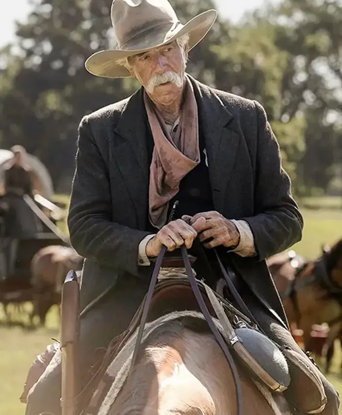 Samuel Pack Elliott Yellowstone Origin 1883 Captain Shea Brennan Wool Black Coat