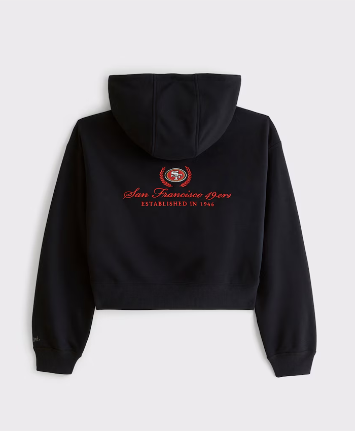 San Francisco 49ers Abercrombie Fitch Black Full-Zip Hooded Jacket